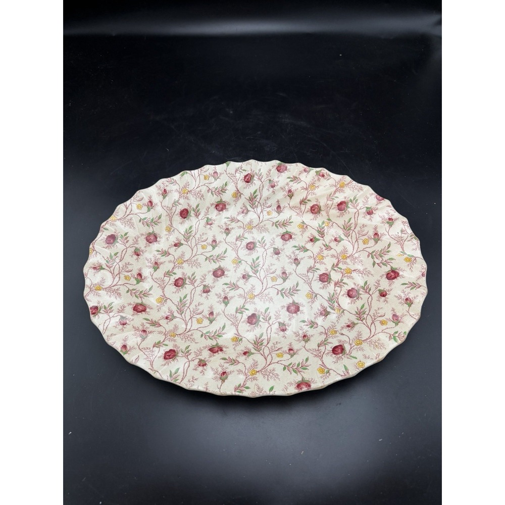 Copeland Spode Rosebud Chintz 15" Oval Serving Platter England Pink Floral